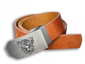 DarKing - Kožený pásek Myslivci 40mm hnědý-zkosená, 100