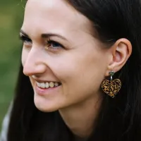 Dřevěné náušnice Coeur de Fleur & Barrique
