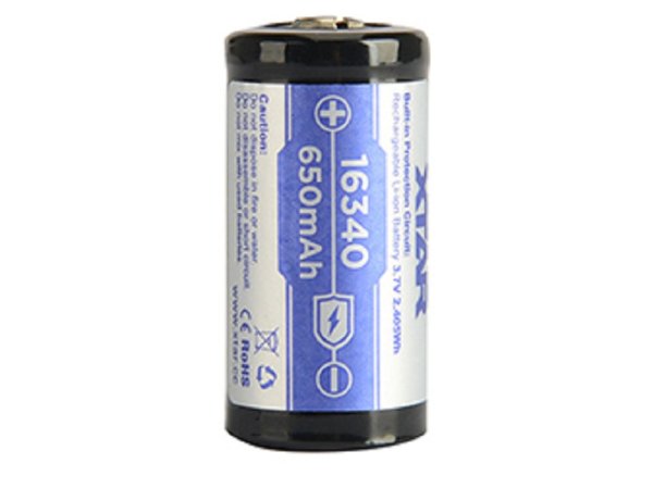 Xtar 16340 650mAh Li-ion 3,7V, chráněn