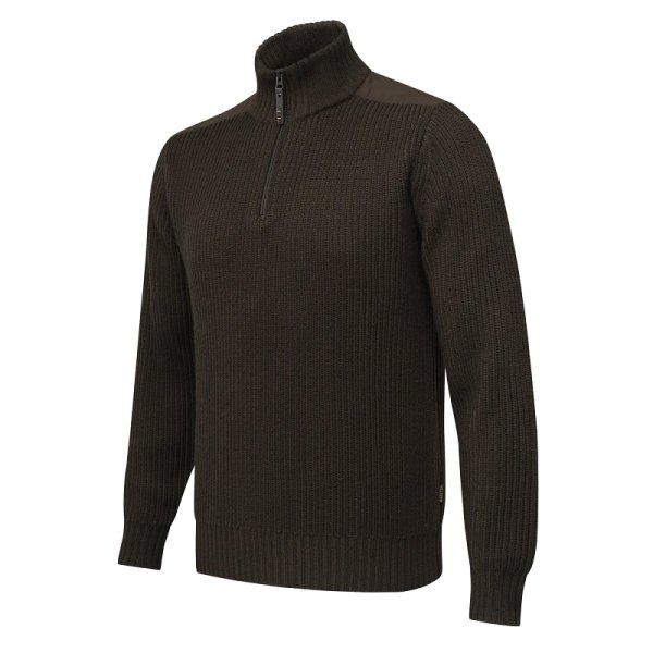 Dover Half Zip Tech svetr - Brownbark&Moss