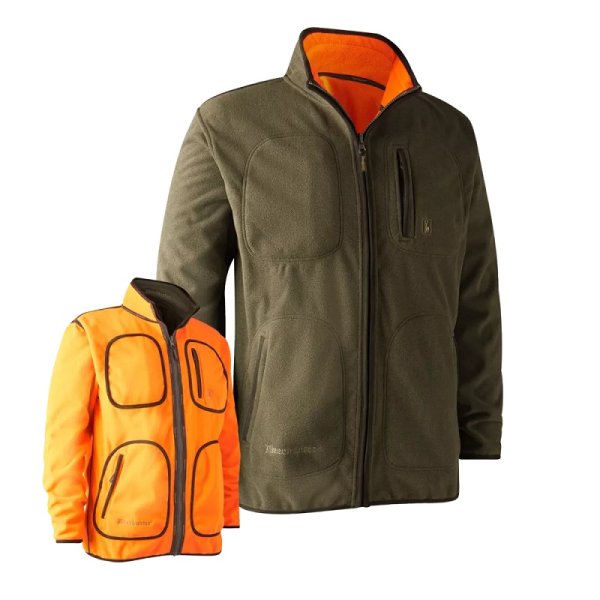 DEERHUNTER Gamekeeper Reversible Fleece Jacket - oboustranná bunda - Green&Orange